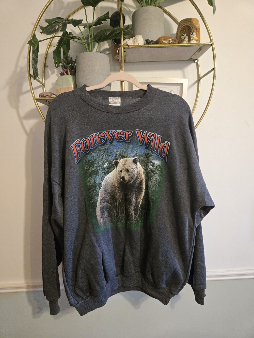 Vintage 80s Brand New Bear Crewneck Hoodie Size Large